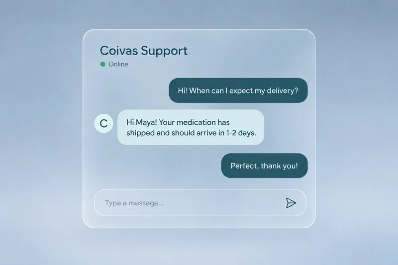 Messaging the Coivas care team for ongoing support